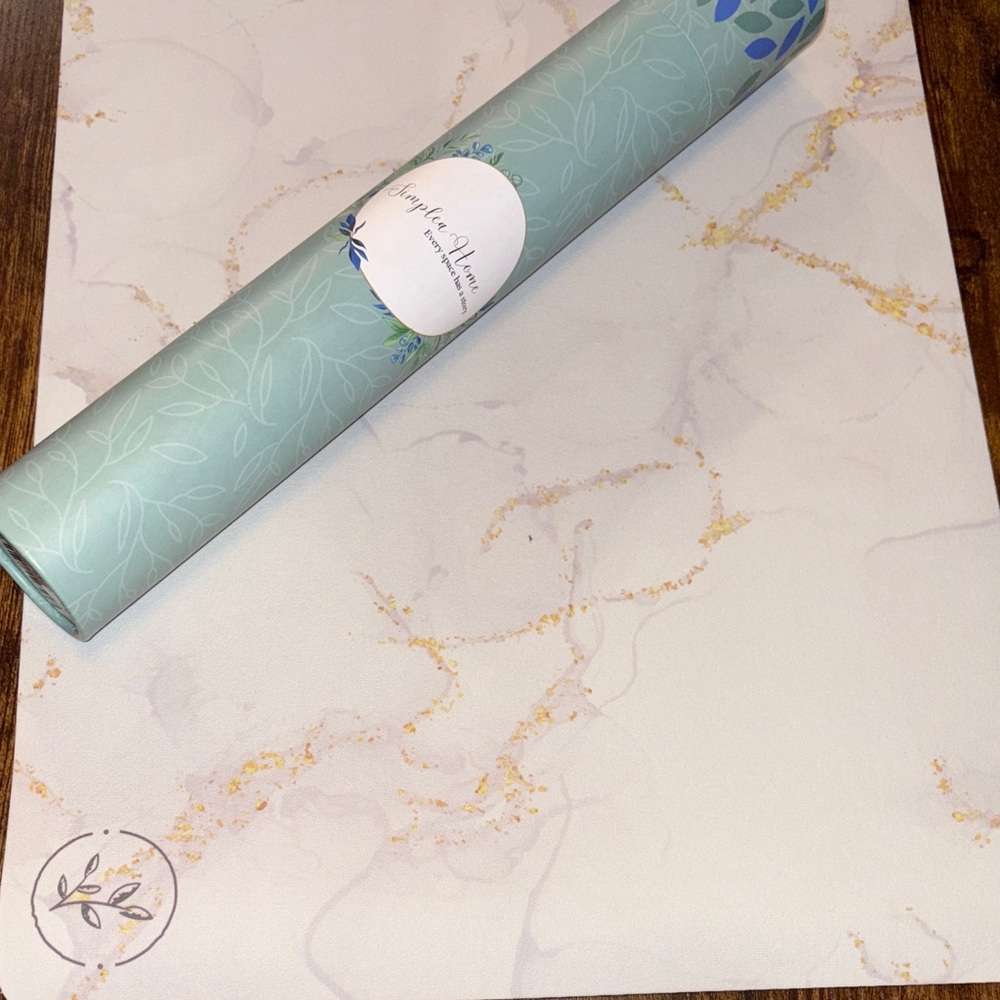 White Marble Pattern Drying Mat 15.75” x 23.25” NEW